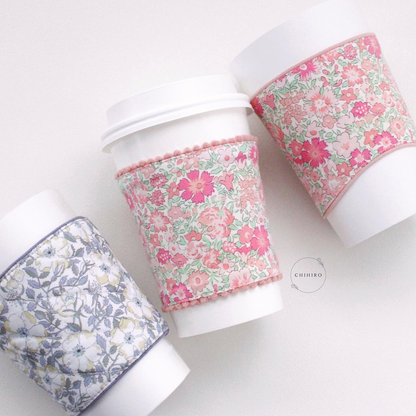 DIY, Coffee sleeve, PDF pattern download, Liberty fabrics