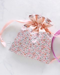 DIY, drawstring pouch, easy sewing, PDF pattern download, Liberty fabrics
