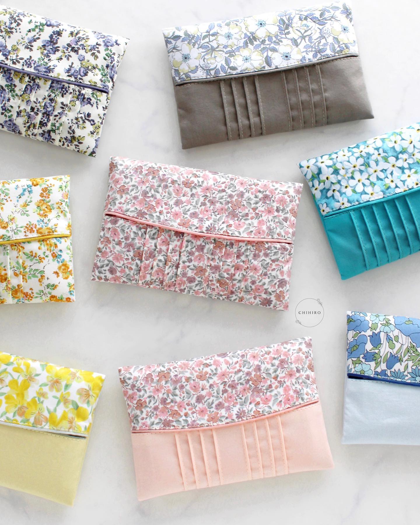 DIY, mini pouch, PDF pattern download, Liberty fabrics